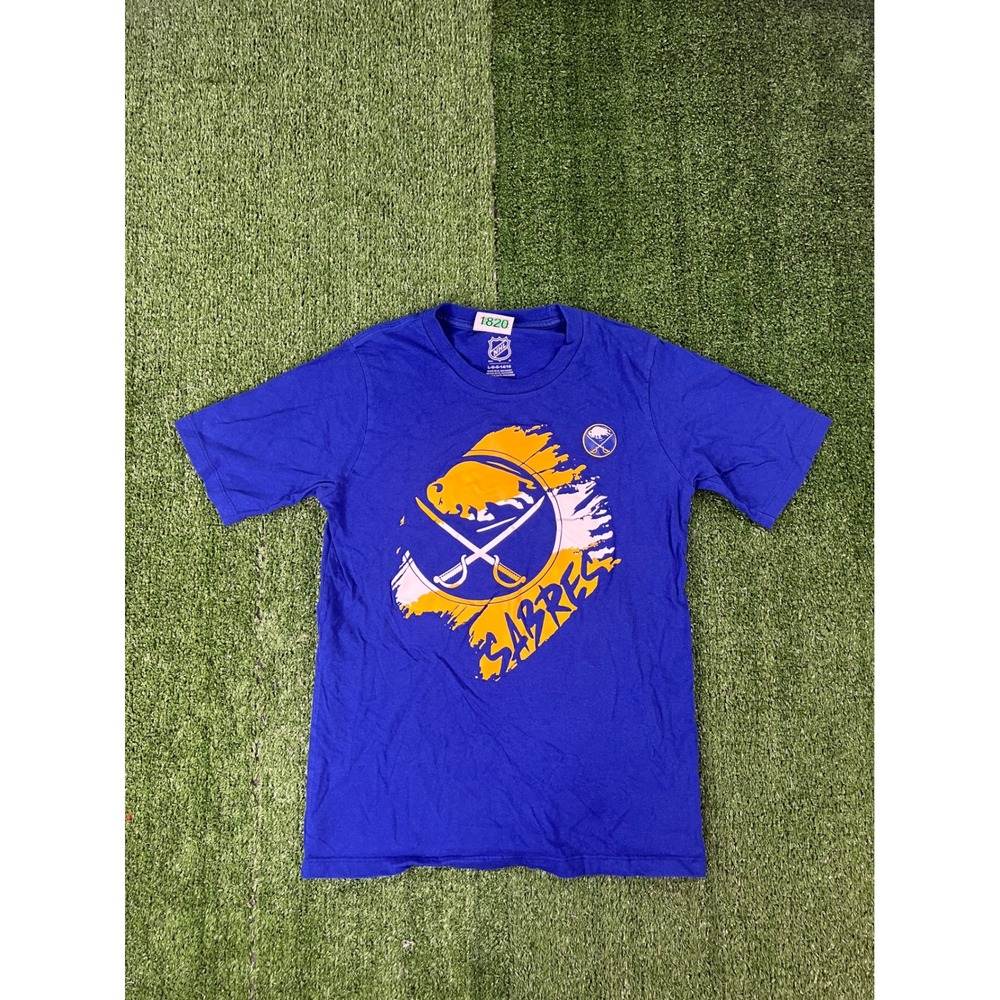 NHL Buffalo Sabres Youth Large 14/16 Graphic T-Shirt Blue Short Sleeve Hockey